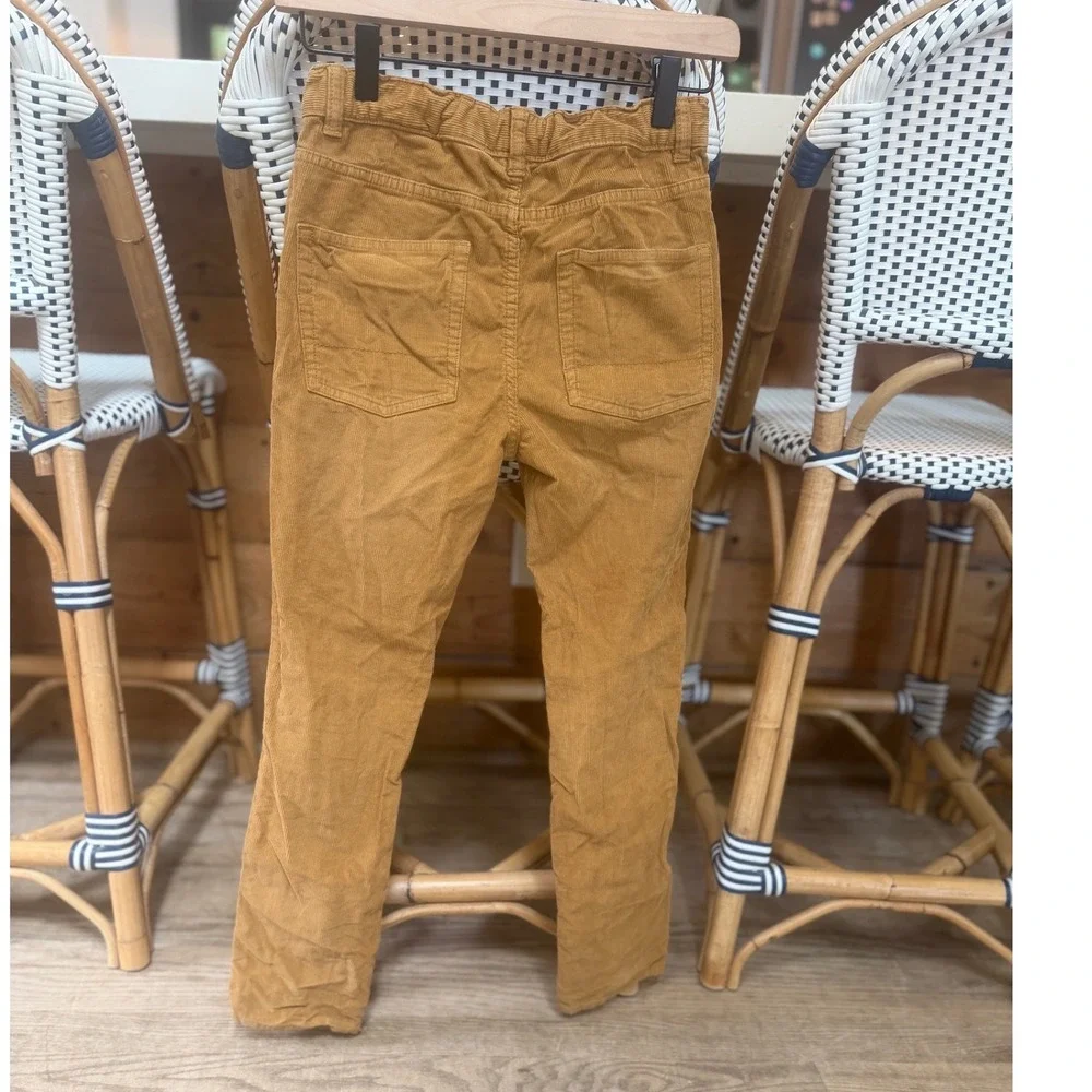 Crewcuts J.Crew Boys Slim Corduroy Pants Mustard Tan Adjustable Waist Size 12